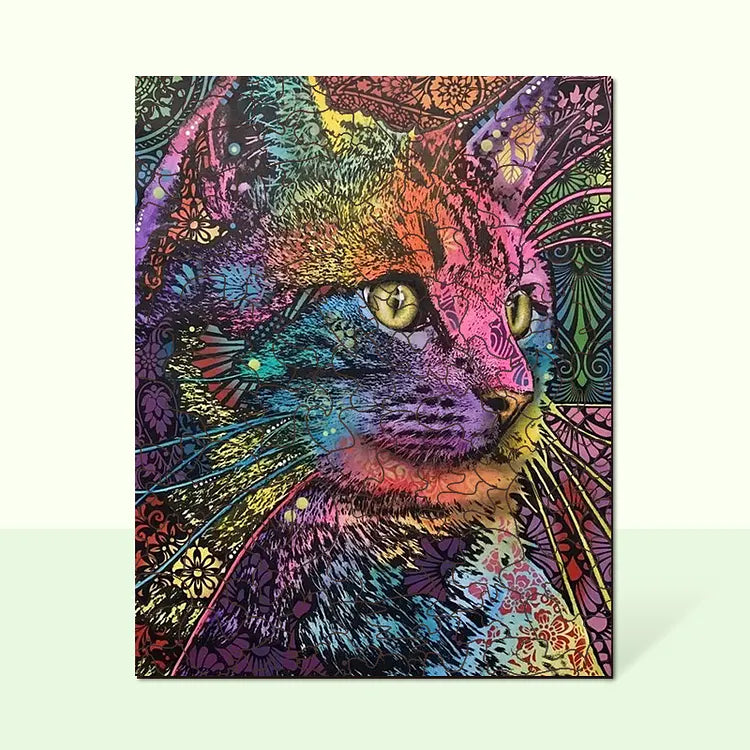 Colorful Cat Wooden Jigsaw Puzzle