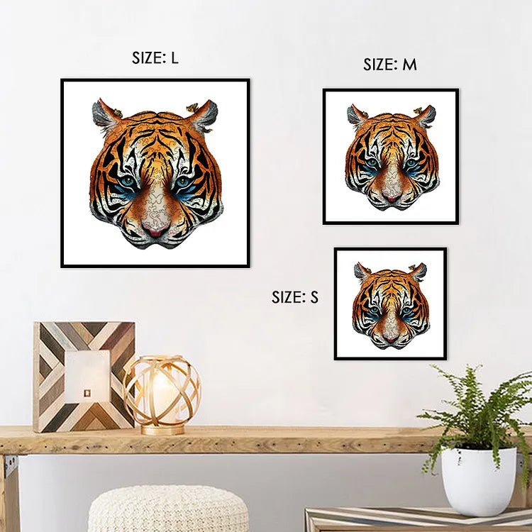 Brave Eyed Tiger Wooden Jigsaw Puzzle