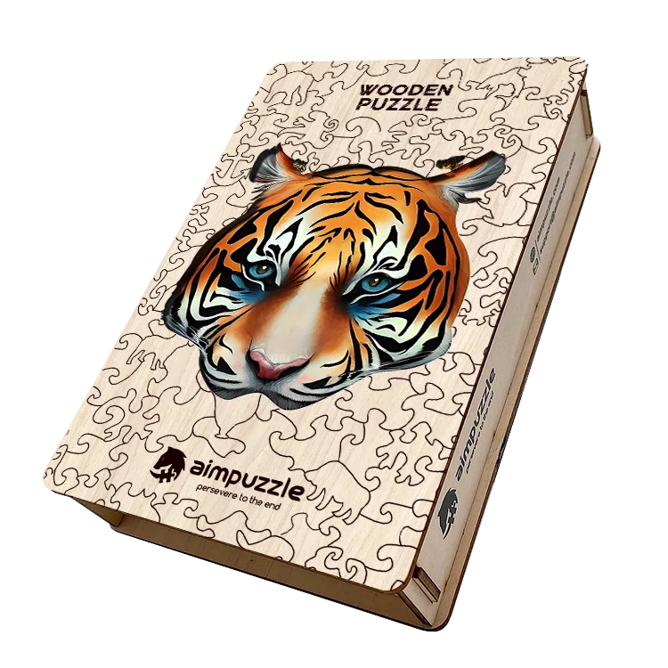 Brave Eyed Tiger Wooden Jigsaw Puzzle