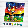 Van Gogh Rooster Wooden Jigsaw Puzzle