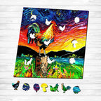 Van Gogh Rooster Wooden Jigsaw Puzzle