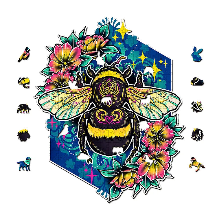 Flower Queen Bee - Wooden Jigsaw Puzzle