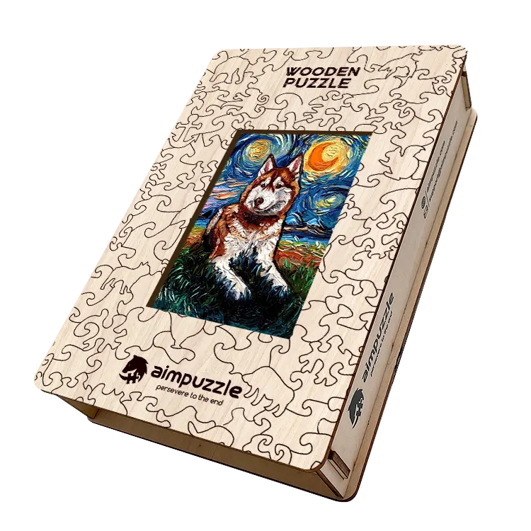 Van Gogh Alaskan Dog Wooden Jigsaw Puzzle