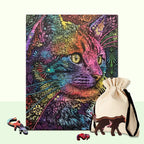 Colorful Cat Wooden Jigsaw Puzzle