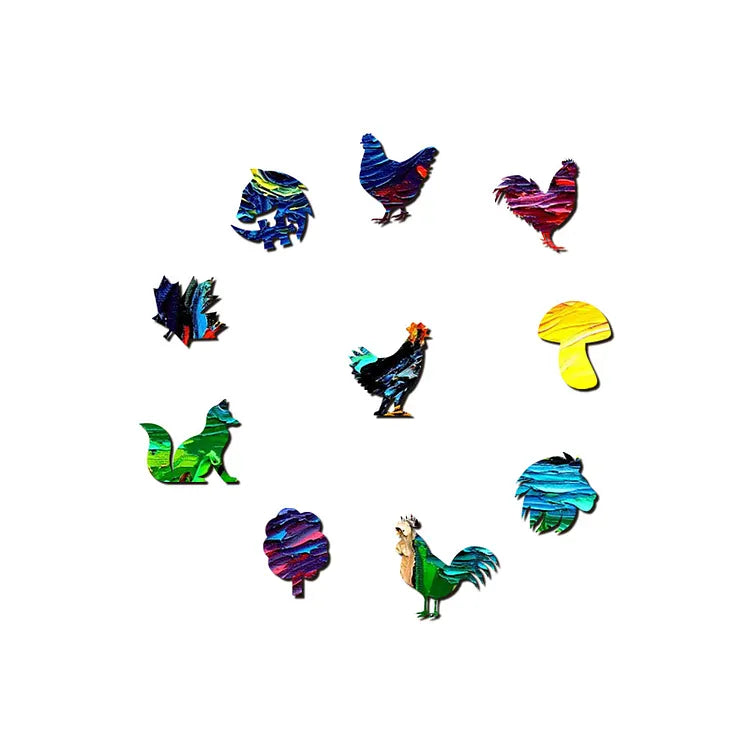 Van Gogh Rooster Wooden Jigsaw Puzzle