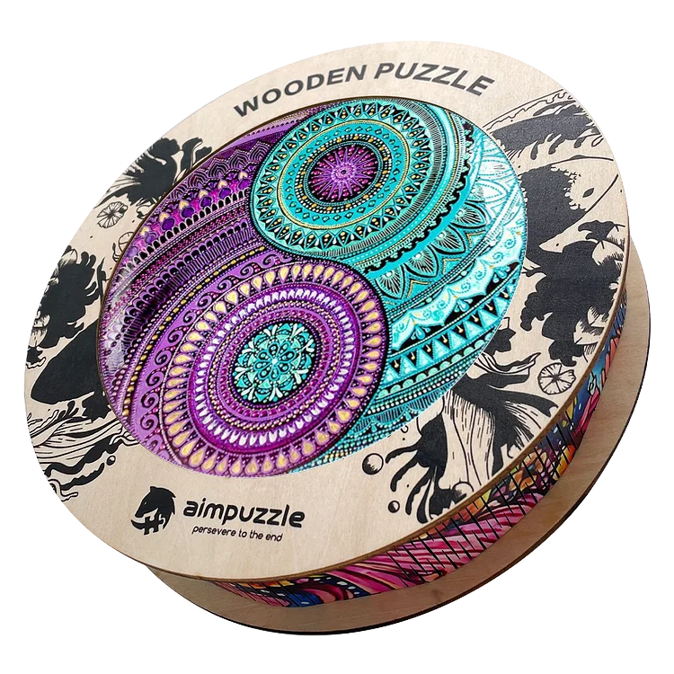 Yin Yang Mandala Wooden Jigsaw Puzzle