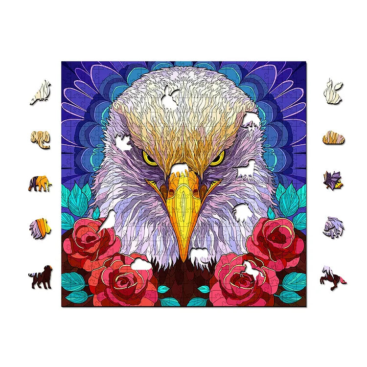 Flower Eagle Wooden Jigsaw Puzzle