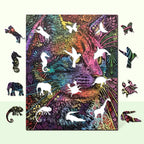 Colorful Cat Wooden Jigsaw Puzzle