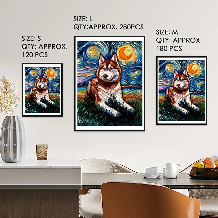 Van Gogh Alaskan Dog Wooden Jigsaw Puzzle