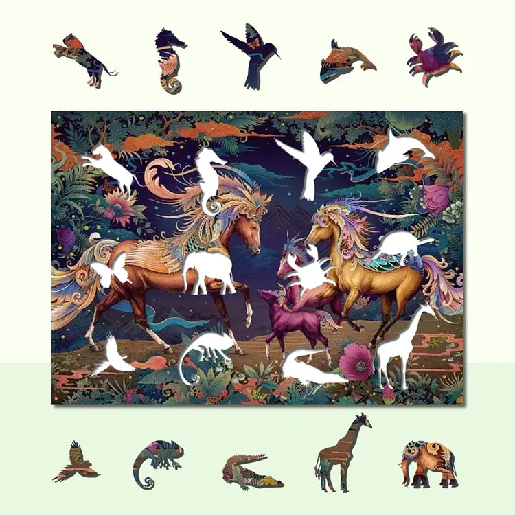 Flying Horse Wooden Jigsaw Puzzle