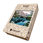 mountain lake Wooden Jigsaw Puzzle