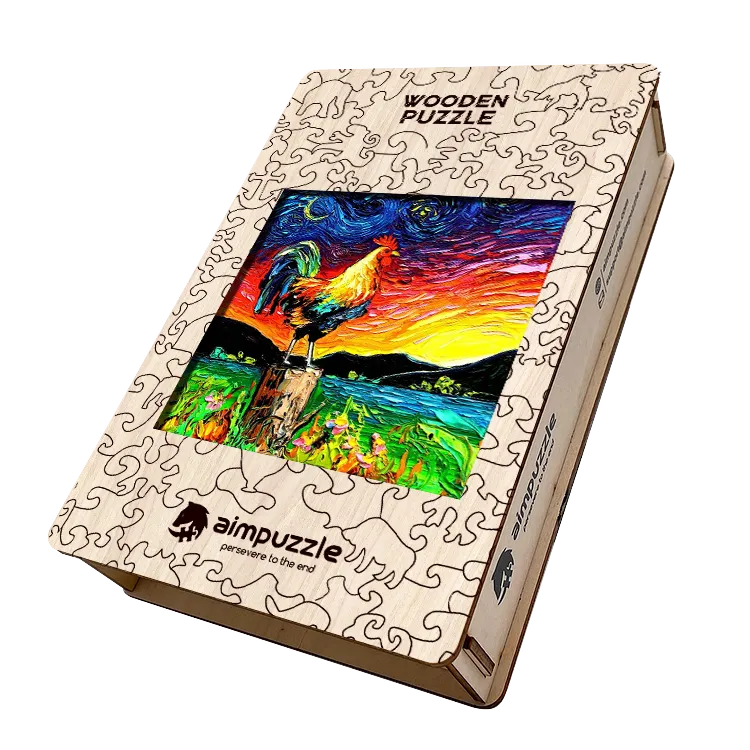 Van Gogh Rooster Wooden Jigsaw Puzzle