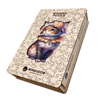 Lovely Flowered Kitten Wooden Jigsaw Puzzle