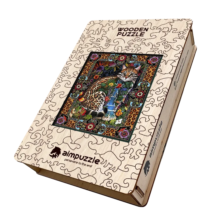 Leopard Cat Wooden Jigsaw Puzzle