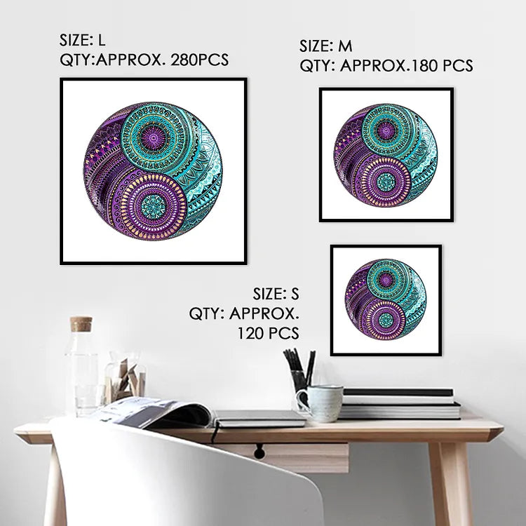 Yin Yang Mandala Wooden Jigsaw Puzzle