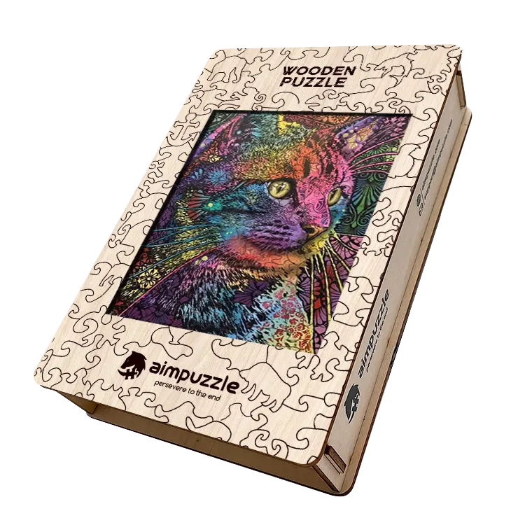 Colorful Cat Wooden Jigsaw Puzzle
