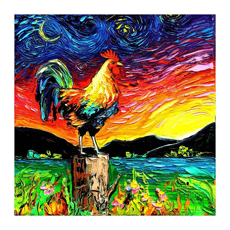 Van Gogh Rooster Wooden Jigsaw Puzzle
