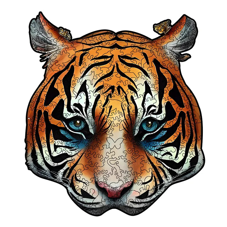 Brave Eyed Tiger Wooden Jigsaw Puzzle
