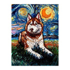 Van Gogh Alaskan Dog Wooden Jigsaw Puzzle